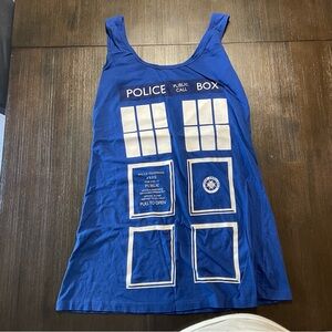 Doctor Who by Her Universe blue tardis dress tunic shirt size L